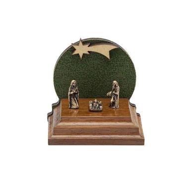 Imagem de Mini Presépio Verde de Madeira Natal