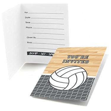Imagem de Big Dot of Happiness Bump, Set, Spike - Voleibol - Encha no Chá de Bebê ou Convites de Festa de Aniversário (8 unidades)