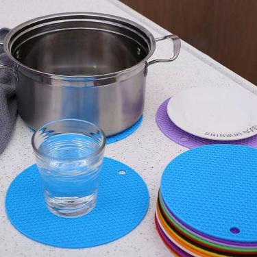 Imagem de Conjunto de Almofada De Silicone Descanso De Panela Kit 3 Peças Preto