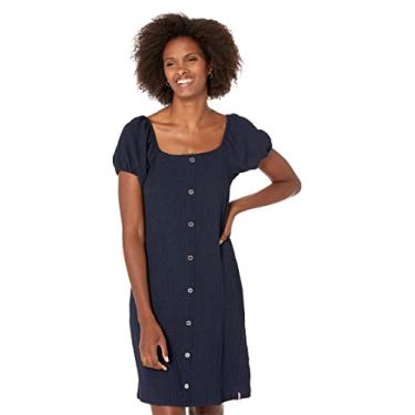Imagem de Tommy Hilfiger Vestido feminino manga bufante gola quadrada manga bufante, Capitão do céu, PP