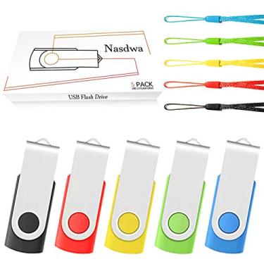 Imagem de Pen Drive USB 16 GB Nasdwa Pacote com 5 unidades USB 2.0 Memory Stick Pen Drive Jump Drives USB Stick