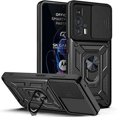 Imagem de Case for Motorola Moto edge 20 pro with Slide Camera Cover,Military Grade Heavy Duty Protection Phone Case Cover with Magnetic Ring Kickstand for Motorola MMoto edge 20 pro (preto)
