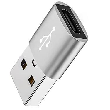 Imagem de MOOKEENONE Mini adaptador de porta de carregamento fêmea USB tipo A macho para USB C tipo C conversor rápido