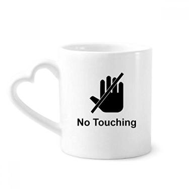 Imagem de Caneca com símbolo de aviso desenho animado caneca café cerâmica copo de coração de vidro