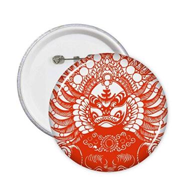 Imagem de Peking Opera Gongtongguan vermelho pinos cortados em papel crachá botão decoração acessório 5 peças