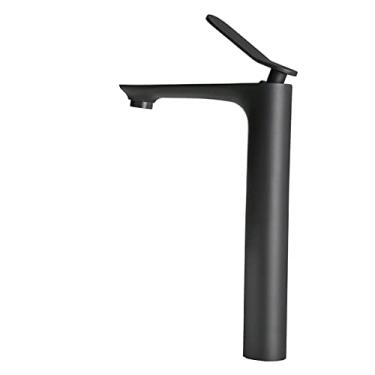 Imagem de LIDON Torneira de banheiro torneira de pia preta torneira de pia preta banheiro 1 furo torneira de furo único torneira de lavatório preto torneira de lavatório de latão preto para cozinha, preto B (cor: cinza B)