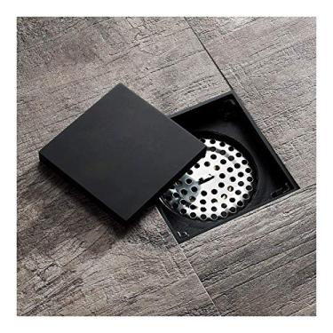 Imagem de Desodorante com núcleo de cobre preto Ralo de piso invisível toalete esgoto Tee máquina de lavar ralo de piso