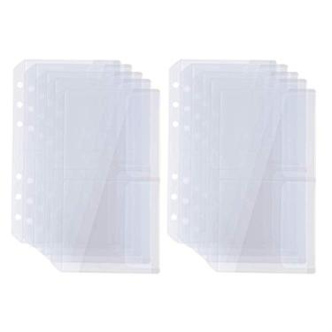 Imagem de Toyvian 10 peças de bolso para fichário, tamanho A6, 6 furos, saco de folhas soltas, refil de caderno, organizador de adesivos, bolsa de armazenamento, boca dupla