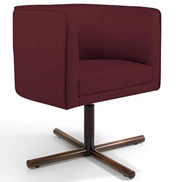 Imagem de Poltrona Decorativa Giratória Base X Betina D02 Veludo Marsala C-278 - Lyam Decor