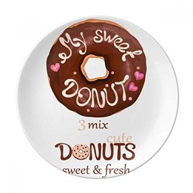 Imagem de Chocolate Rosquinha Sobremesa Prato Decorativo de Porcelana Salver Prato de Jantar