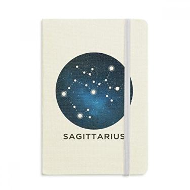 Imagem de Caderno oficial do signo do zodíaco da constelação de Sagitário com capa dura em tecido clássico diário