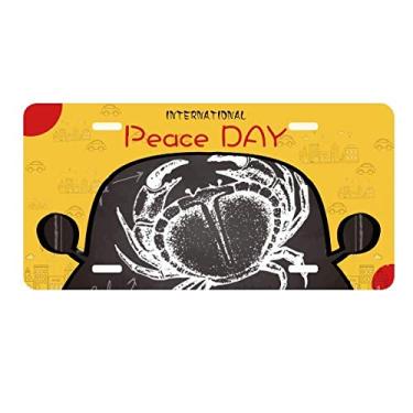 Imagem de DIYthinker Placa de carro com estampa de caranguejo para placa de licença de organismo marítimo decoração de carro dia da paz