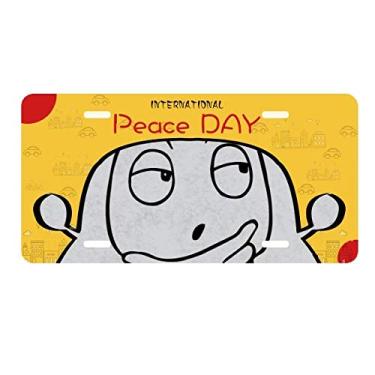 Imagem de DIYthinker Placa de carro Reflection Black Cute Chat Happy Pattern Placa de carro Decoração Dia da Paz