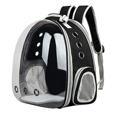 Imagem de Mochila para gatos POPETPOP Space Capsule Bubble portátil respirável transparente para cães e gatos (Preta)