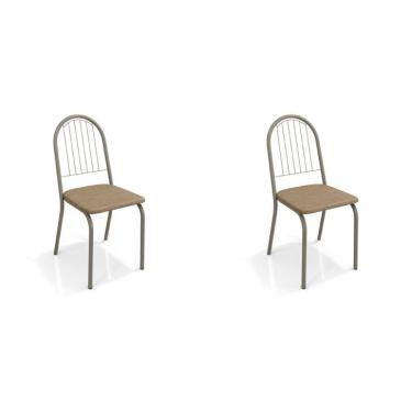 Imagem de Conjunto com 2 Cadeiras Noruega Nickel e Capuccino