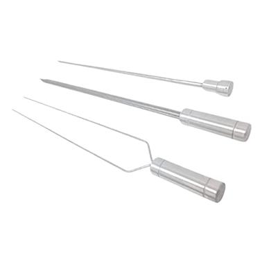 Imagem de Espetos Para Churrasco Inox Duplo/Espada/Coração Lâmina 60cm