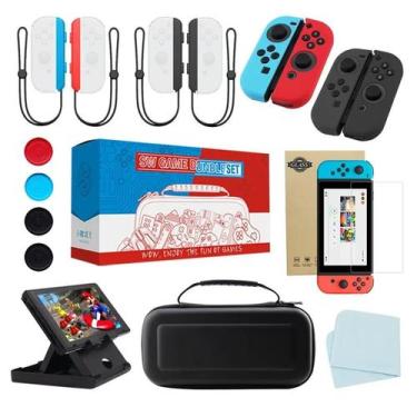 Imagem de Kit Acessórios Nintendo Switch 12 em 1 - Case Capa Película Grips Dock