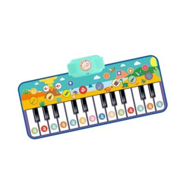 Imagem de Generic Tapete de piano de chão para crianças, tapete de dança musical, presente de aniversário de 14 teclas, tapete de jogo musical, tapete musical infantil, Dinossauro