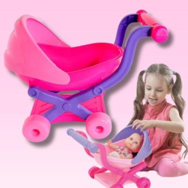 Imagem de Carrinho de Boneca Brinquedo Presente Menina Passeio Dia das Crianças 