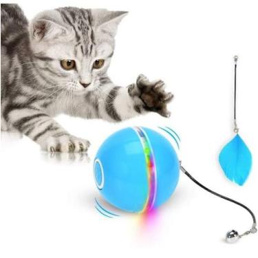 Imagem de Bolinha Brinquedo Giratório Interativo Recarregável USB para Pet Cães 