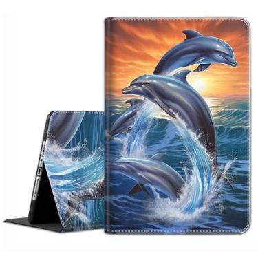 Imagem de Capa para Samsung Galaxy Tab A9 Plus 28 cm 2023 (SM-X210/X216/X218) – Capa fina com função hibernar/despertar automática para Galaxy Tab A9+ 27.9 cm 2023, Dolphin