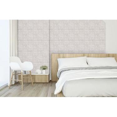 Imagem de Papel De Parede Adesivo Vinílico Tijolo Branco 45 Cm X 10 Metros - Fil