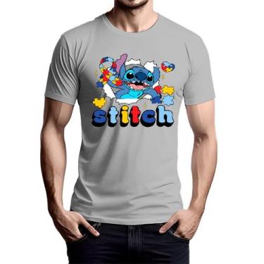 Imagem de Camiseta Unissex Personagem Lilo Stitch Desenho Estampado Camisa Algod