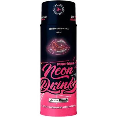 Imagem de ENERGÉTICO NEON DRINK MORANGO COM LICHIA 60ML BRILHA NA LUZ NEGRA Pepp