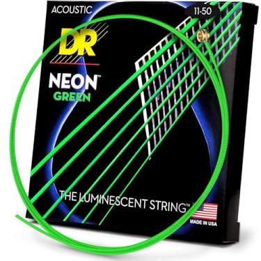 Imagem de Conjunto de cordas acústicas DR String NGA-11 verde neon