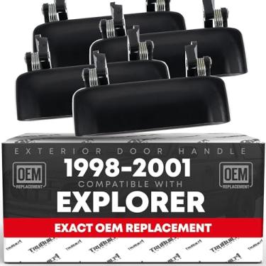 Imagem de Maçaneta externa frontal/traseira do motorista e do passageiro - Conjunto de 4 - Compatível com Ford Explorer 1998-2001, 01-03 Explorer Sport; 98-01 Mercury Mountaineer - Preto liso - OEM
