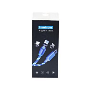 Imagem de Cabo Carregador De Celular Imã Magnético Micro Usb Led Neon - Redskull