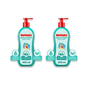 Imagem de Kit 2 - Sabonete Líquido Huggies Extra Suave para bebê 600ml