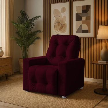 Imagem de Poltrona Cadeira Vitória Papai E Mamãe Com Encosto Macio Para Sala De Descanso Bordo