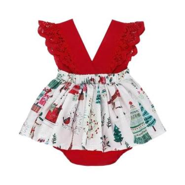 Imagem de Vestido de Renda Vermelha com Saia de Princesa para Bebês - Conjunto 2