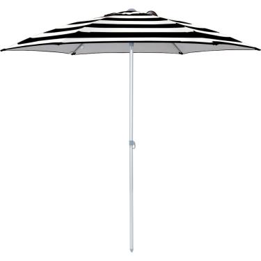 Imagem de Guarda-Sol Milagres Premium em Alumínio 2,40m Listrado Preto e Branco Bel