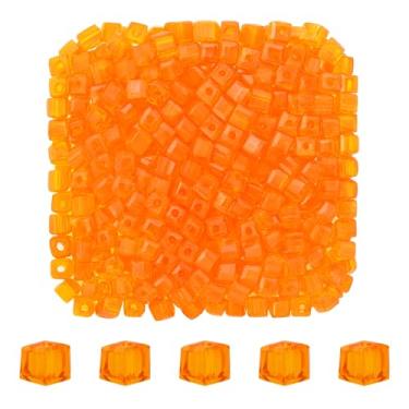 Imagem de Mandala Crafts Contas de cristal de cubo laranja de 3 mm – 500 contas de vidro facetadas para fabricação de joias, suprimentos de contas, artesanato DIY, pulseiras, colares, brincos e contas
