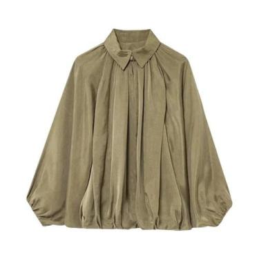 Imagem de Jaqueta Bomber Casual Feminina De Cetim Leve Com Zíper E Mangas Longas