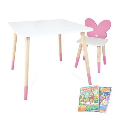 Imagem de Kit Mesa e Cadeira Infantil Borboletinha - Eita Casa Perfeita, Rosa
