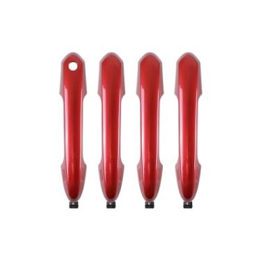 Imagem de HUYILUN0104 Maçaneta externa vermelha de 1 lote compatível com Toyota RAV4 Highlander Sienna 2019-2024 sem entrada sem chave