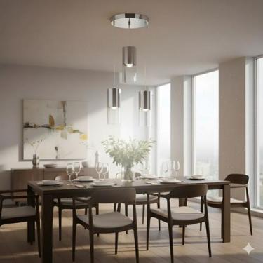 Imagem de Luminária de Teto em Vidro 23cm para 1, 2 ou 3 Lâmpadas Branco Fosco o