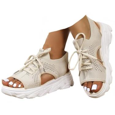 Imagem de Dkieuyu Sandálias ortopédicas femininas 2026 verão elegante suporte de arco caminhada confortável respirável dedo aberto sandálias esportivas