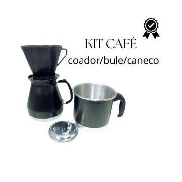 Imagem de Kit Café Bule Fervedor Coador Filtro Craqueado - Própria