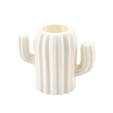 Imagem de Porta-canetas, papelaria criativa para estudantes, mesa de cactos, mesa multifuncional, caixa de armazenamento, recipiente, escova, material de escritório (Branco)