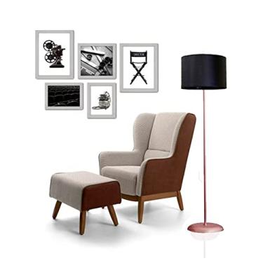 Imagem de Luminária de Piso Tube com Cúpula Skyshow® Chão Coluna vintage retro (cobre-preto)