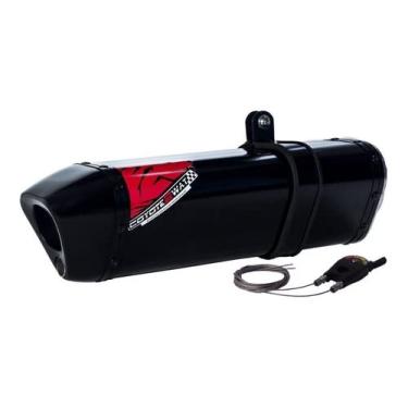 Imagem de Escape/Ponteira Coyote Modelo TRS 2 Way + Mais em Alumínio - Falcon NX 400 ano 2006 até 2015 - Preto/Black