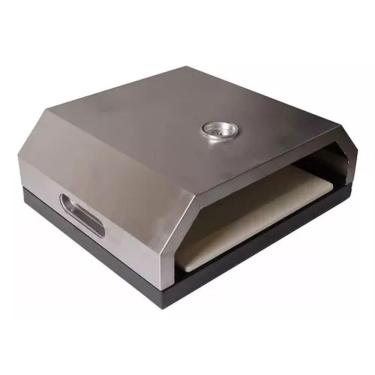 Imagem de Forno De Pizza Para Churrasqueira Em Aço Inox Com Termometro