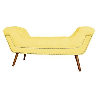 Imagem de Recamier Calçadeira Estofado Sienna Solteiro 90 Cm Corano Amarelo - DL DECOR