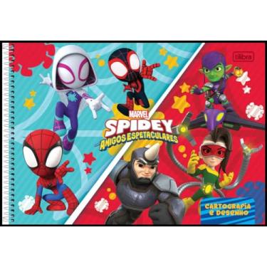 Imagem de Kit de Caderno para Desenho, Grande, Capa Dura, Spidey Espiral, 80 Folhas, Tilibra