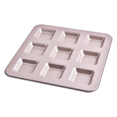 Imagem de Bakeley Financier Forma de bolo, 9 cavidades, antiaderente, quadrada, muffin, biscoitos, utensílios de cozinha para forno (champanhe dourado)