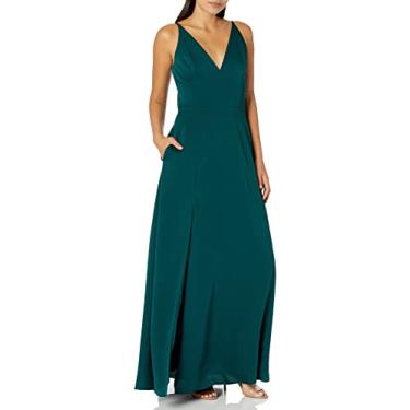 Imagem de Dress the Population Vestido longo feminino Parker Fit and Flare, Pinheiro, GG